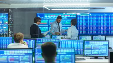 stock traders talking business