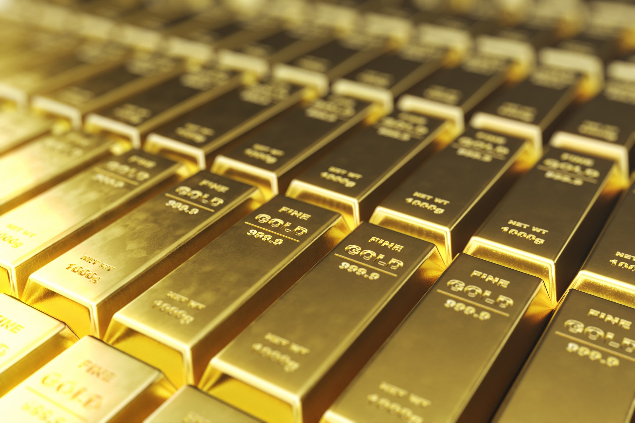 Rows of stamped gold bars