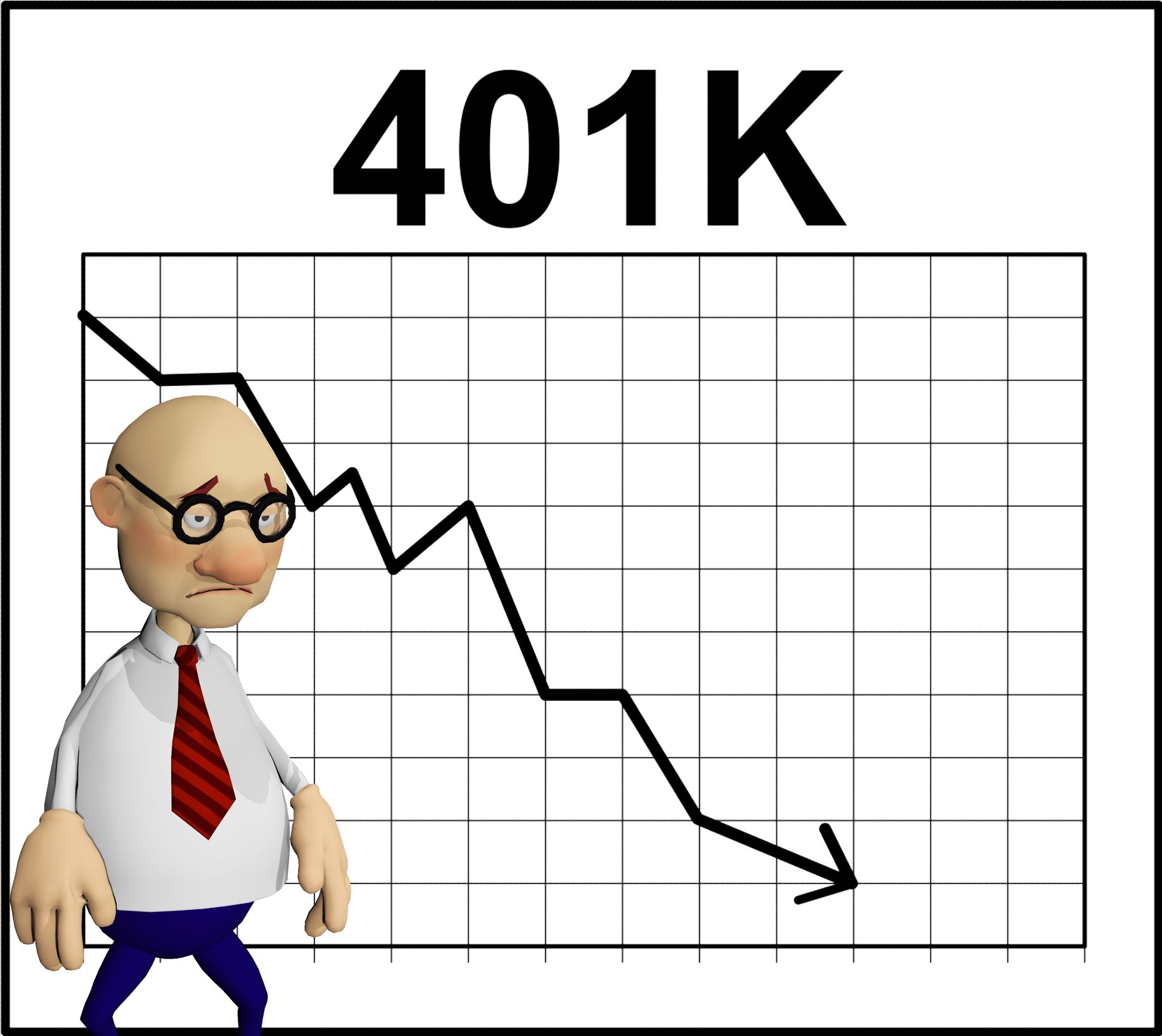Sad guy with 401(k) graph