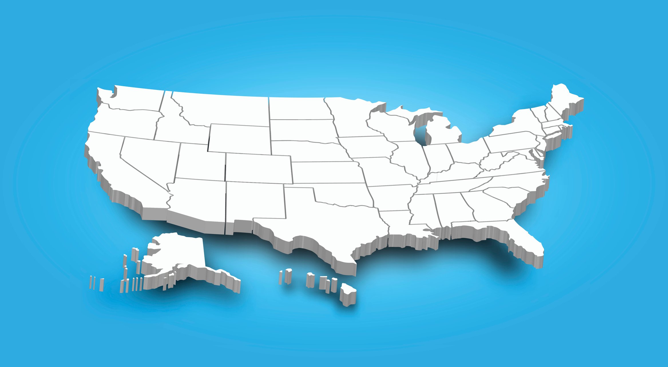3D map of United States