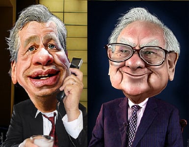 Jamie Dimon and Warren Buffett caricature