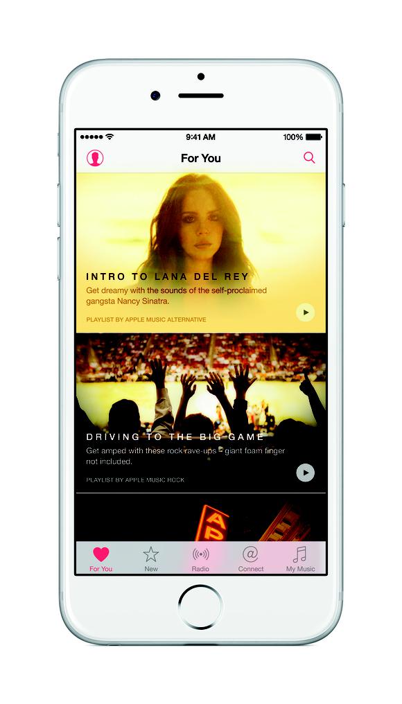 A screen shot of Apple Music's user interface