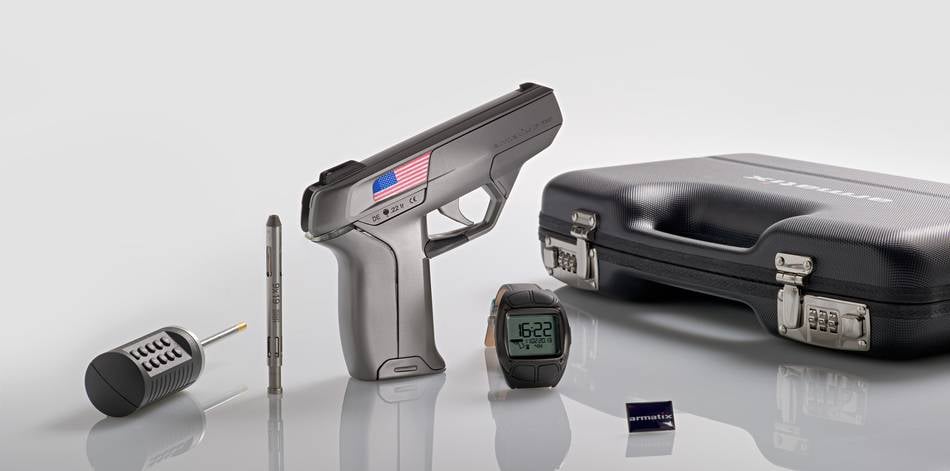 An Armatix smart gun set.