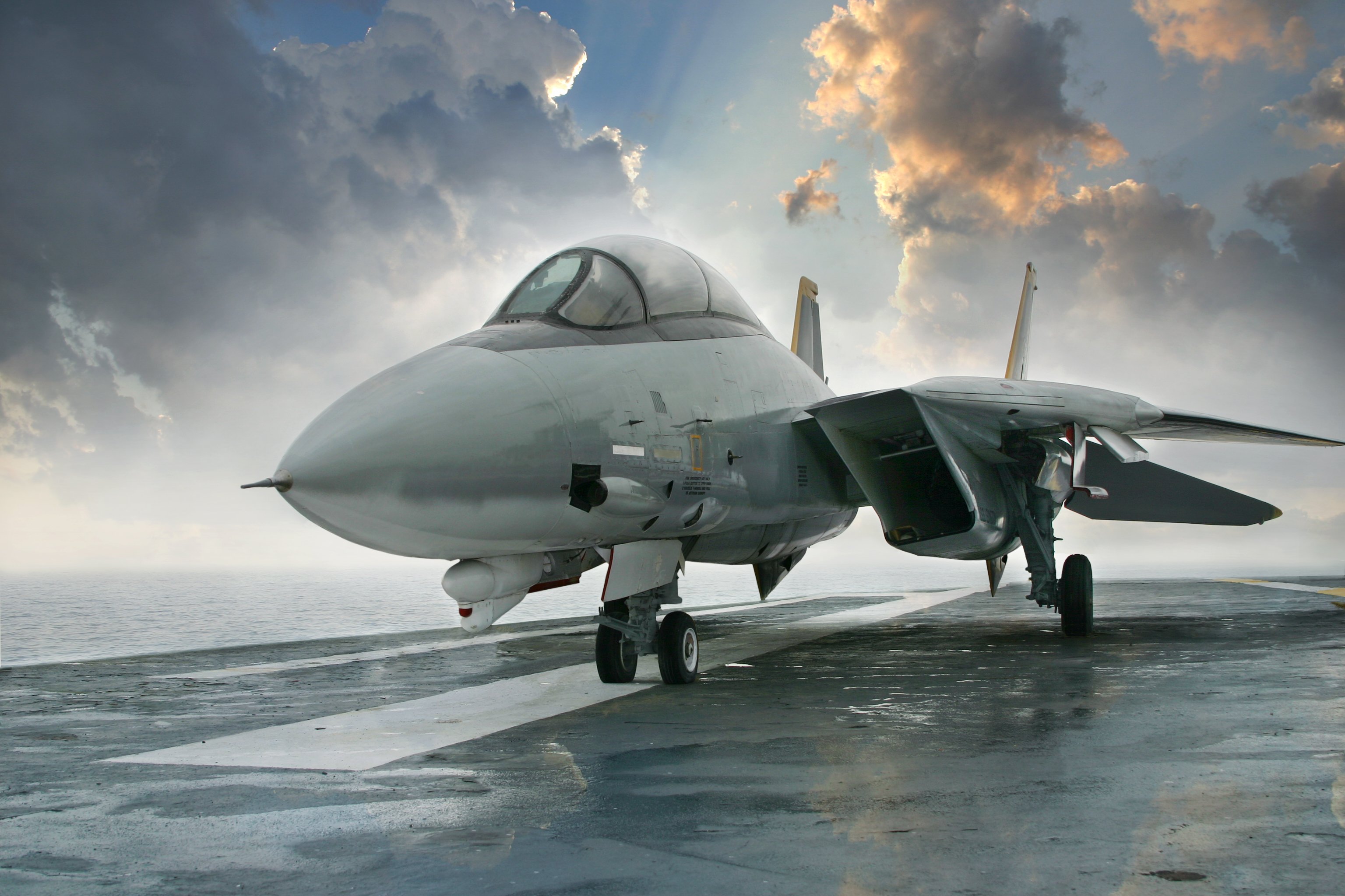 An aircraft aboard a carrier's deck.