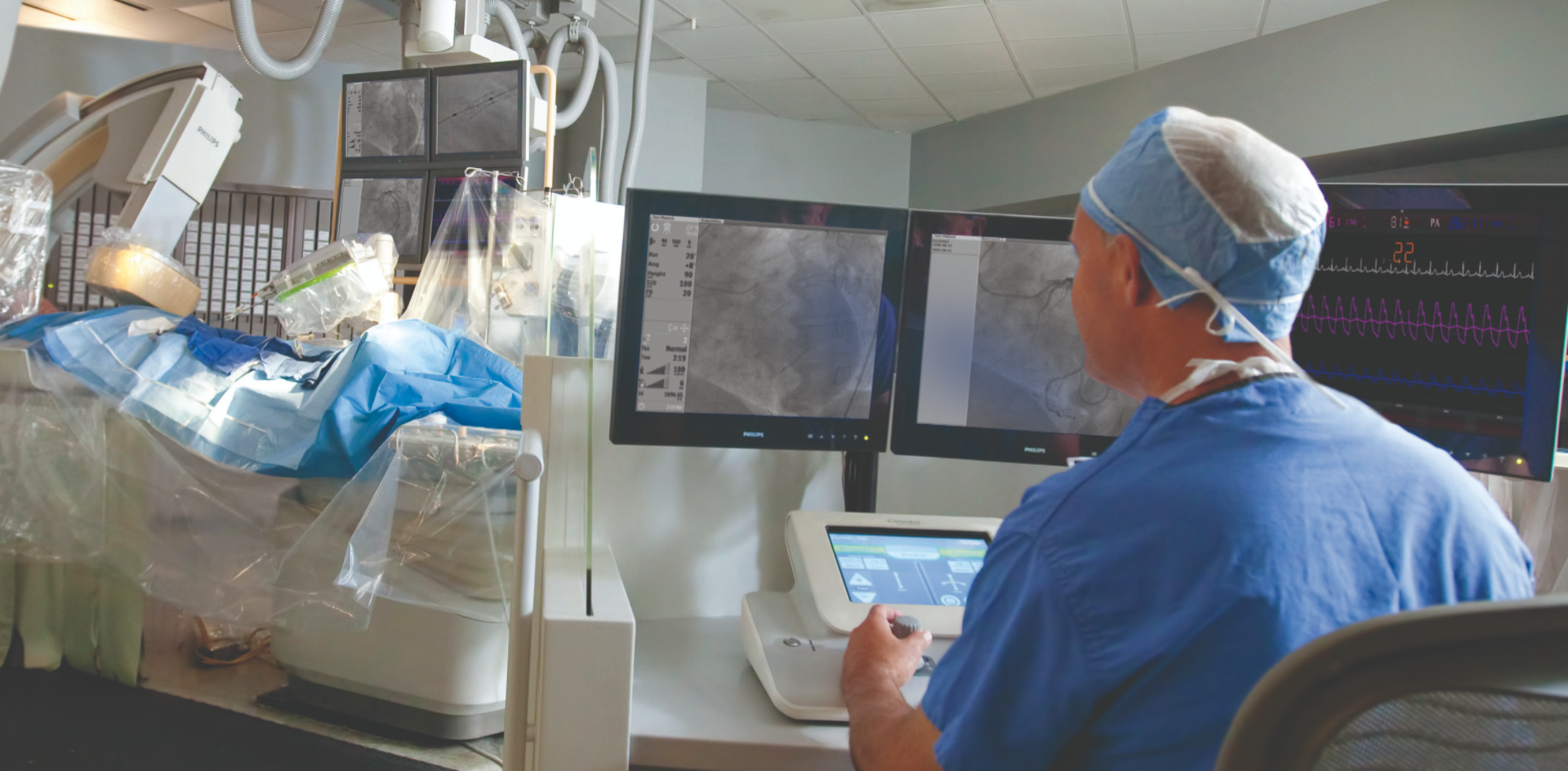 Corindus Corpath surgical robot in action.