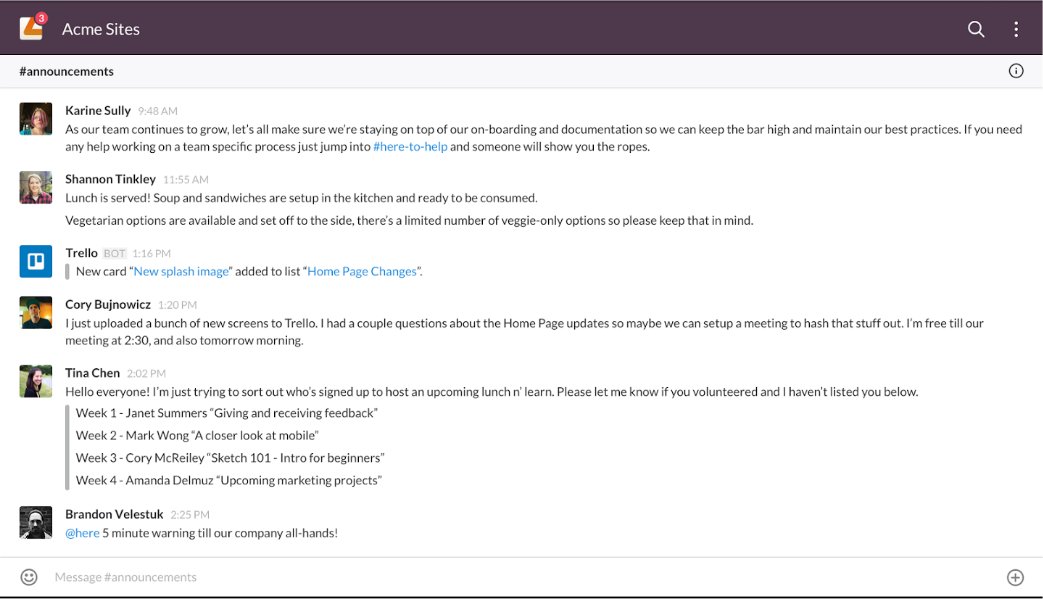 Slack's Android app.