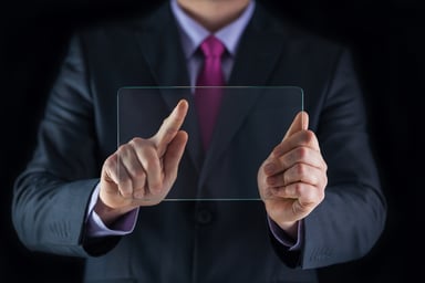 Pressing a transparent screen