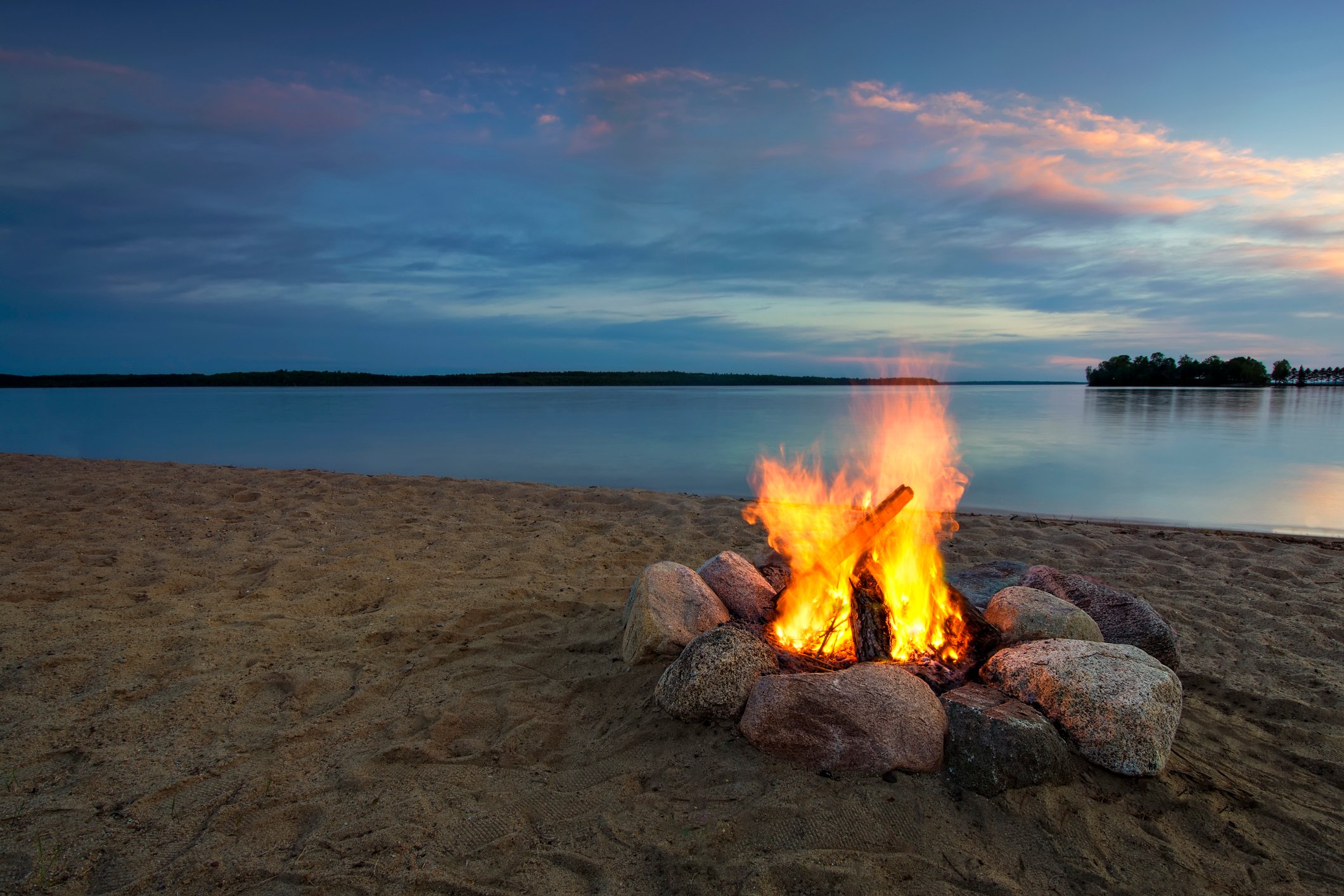 Beach bonfire by Getty