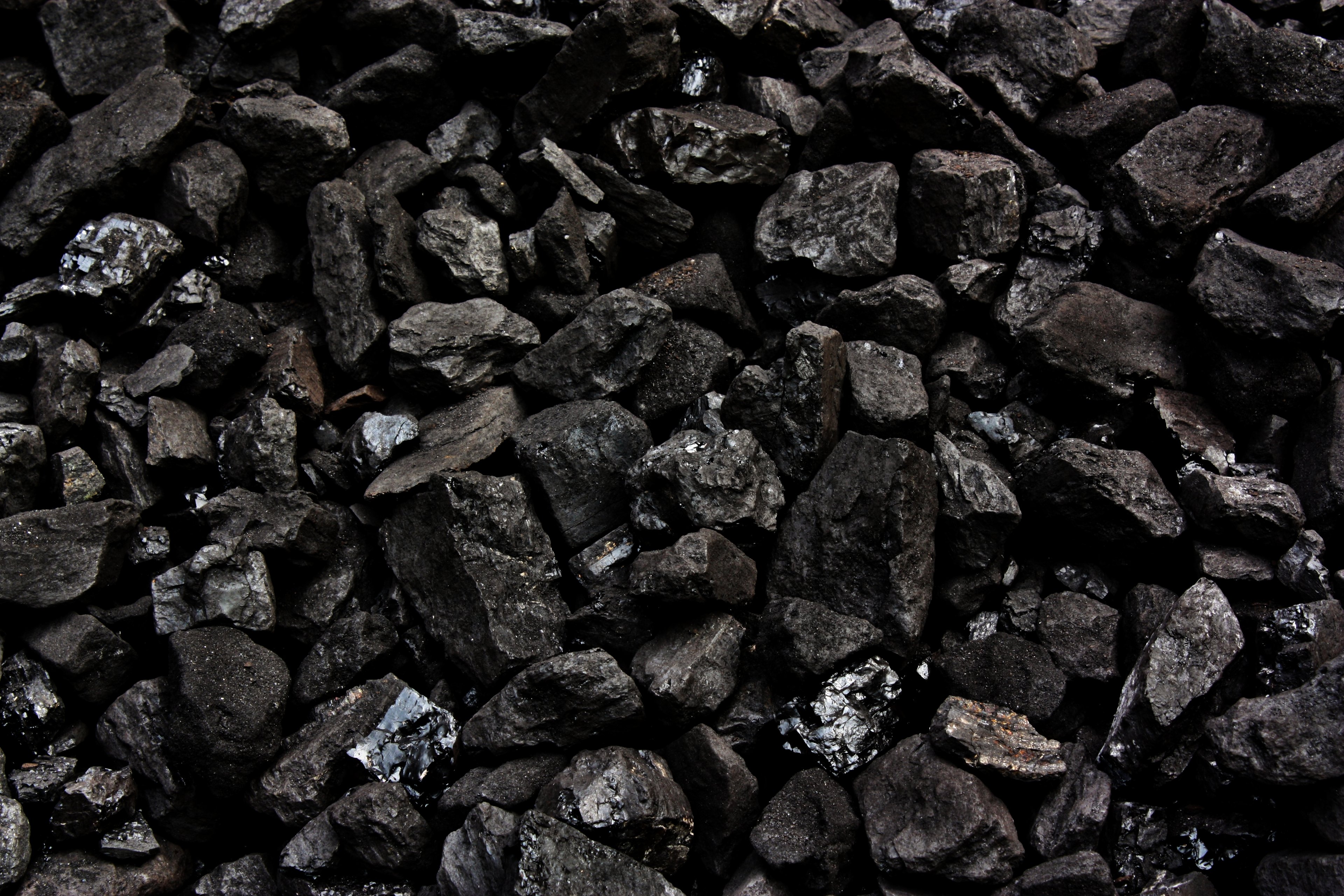 Black coal nuggets