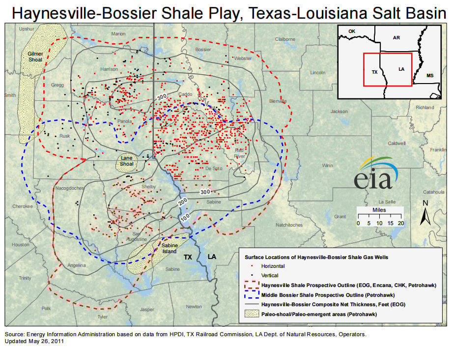 Haynesville shale map
