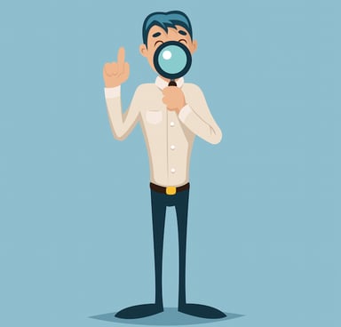 man with magnifying glass