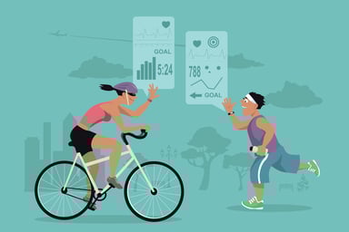 fitness tracker cartoon