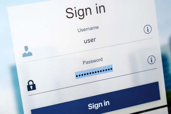 A blue and white social media username and password login screen.