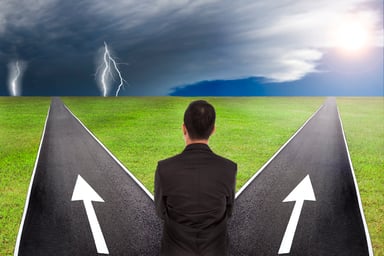 decision roads diverge lightning