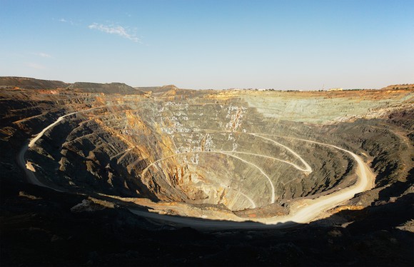 An open pit zinc mine. 