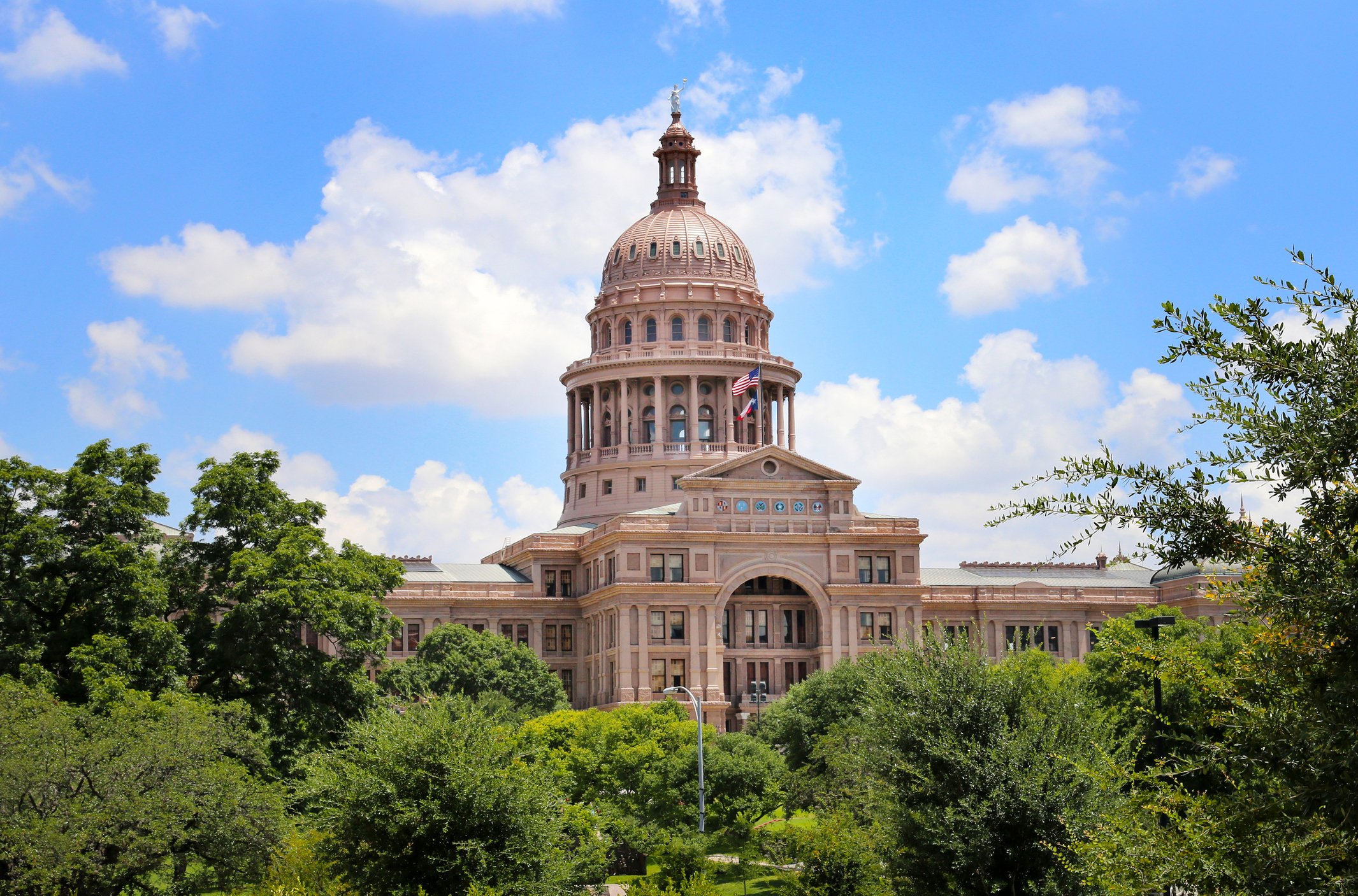 The Texas state capitol building in Austin