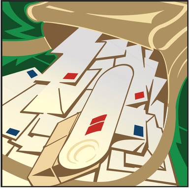 Mailbag Letters Pouring Out of a Pouch