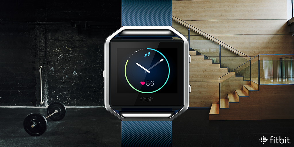 A Fitbit smartwatch.