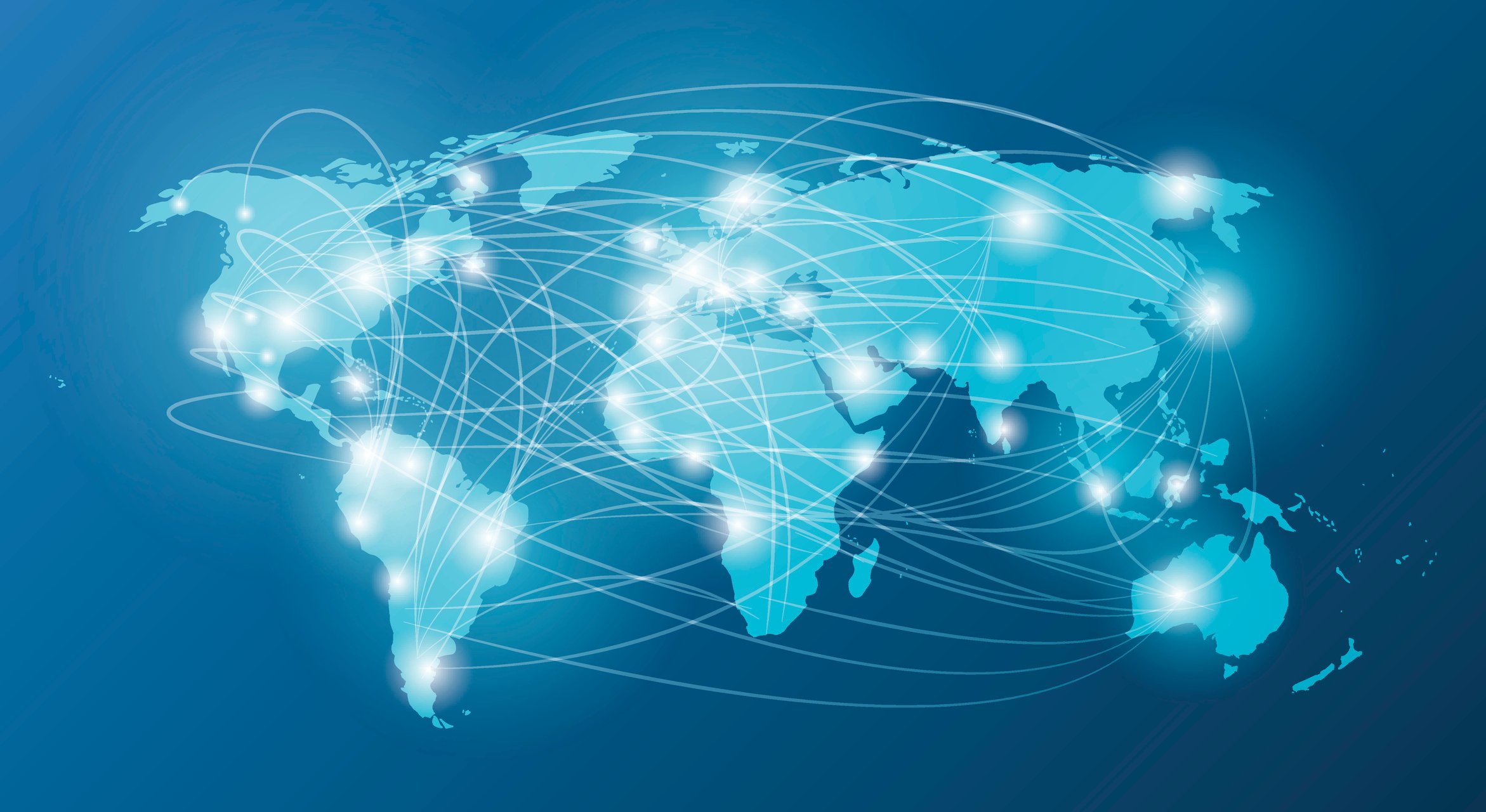 Map of the connected globe.