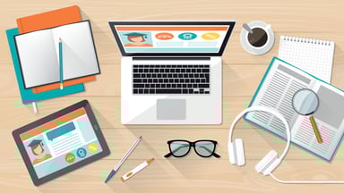 Online Education Animated Student Workspace