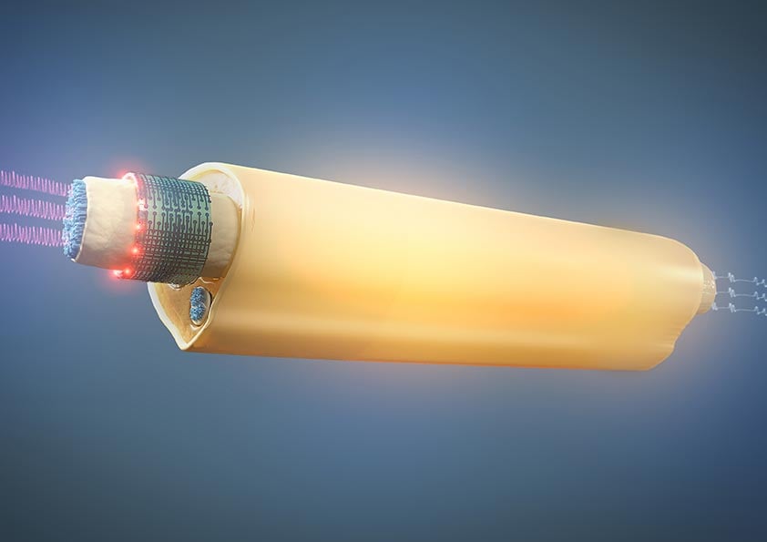 Illustration of a device around a nerve bundle