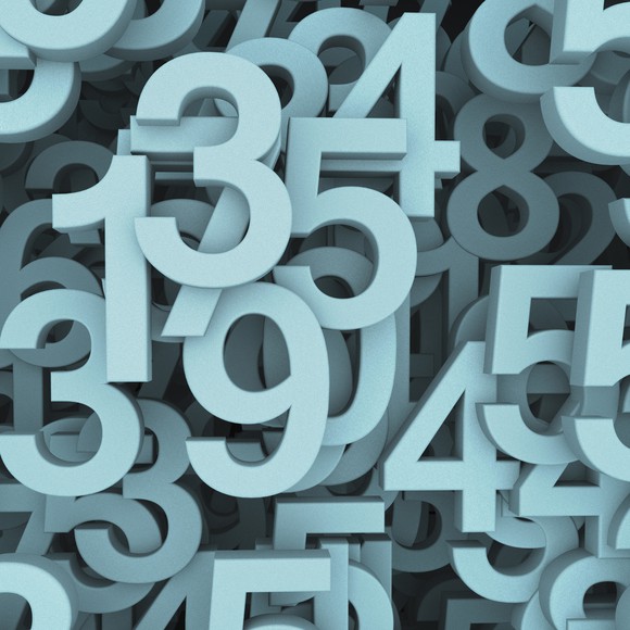 A clustered grouping of random numerals.