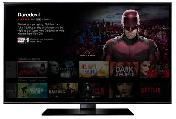 TV displaying Netflix Original: Marvel's Daredevil
