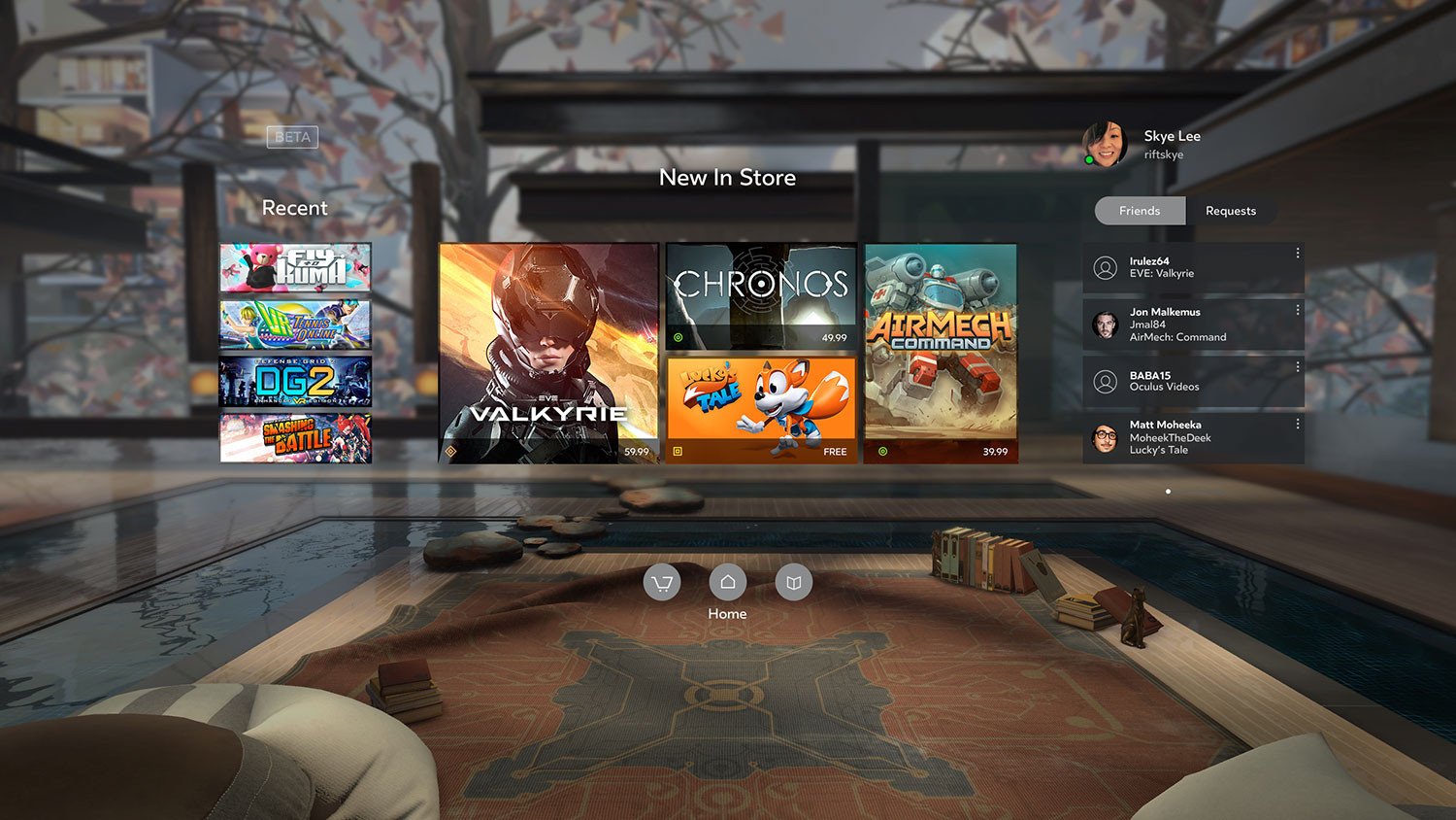 Oculus Home is Facebook's VR answer to Google Play.