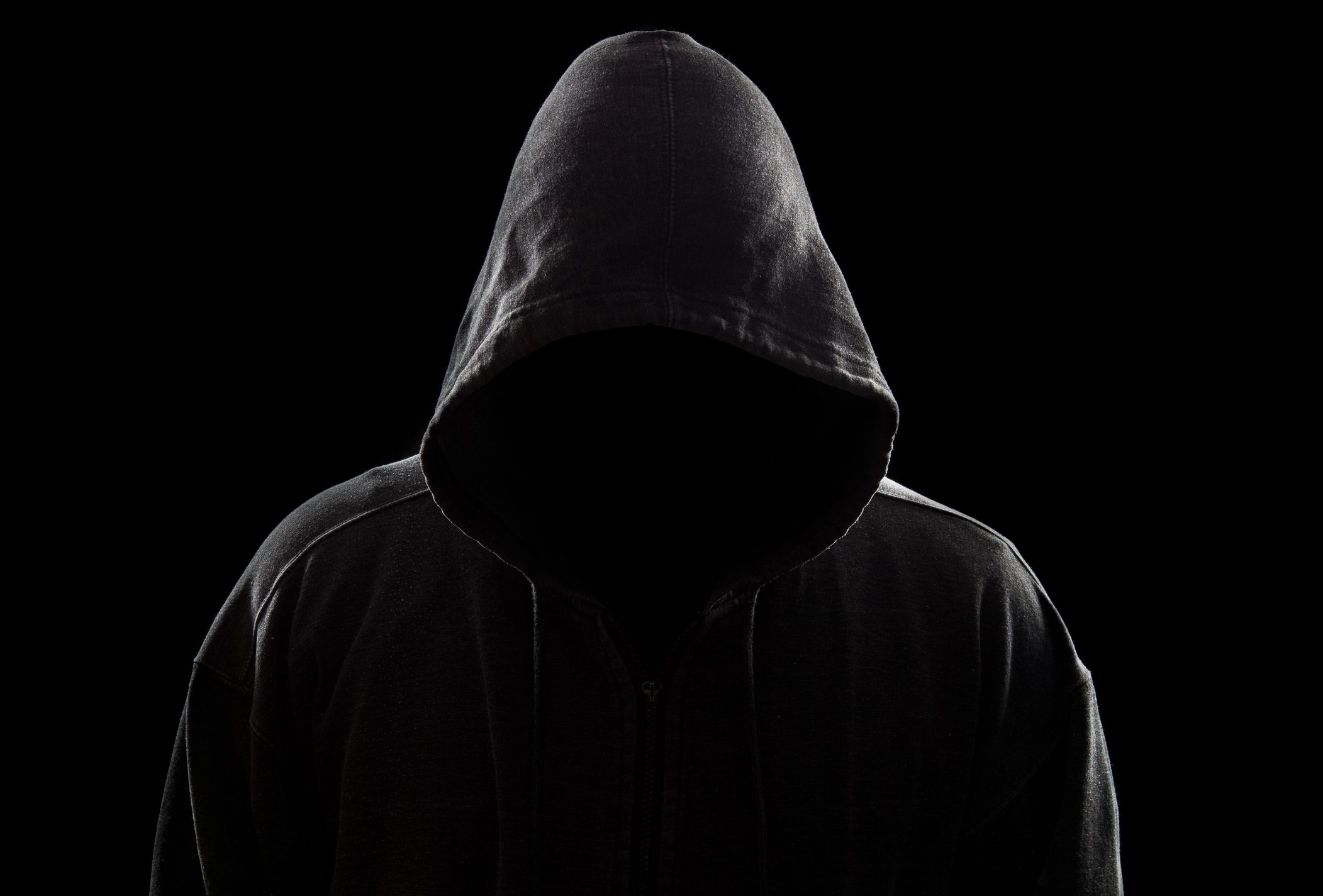 Hooded and mysterious man