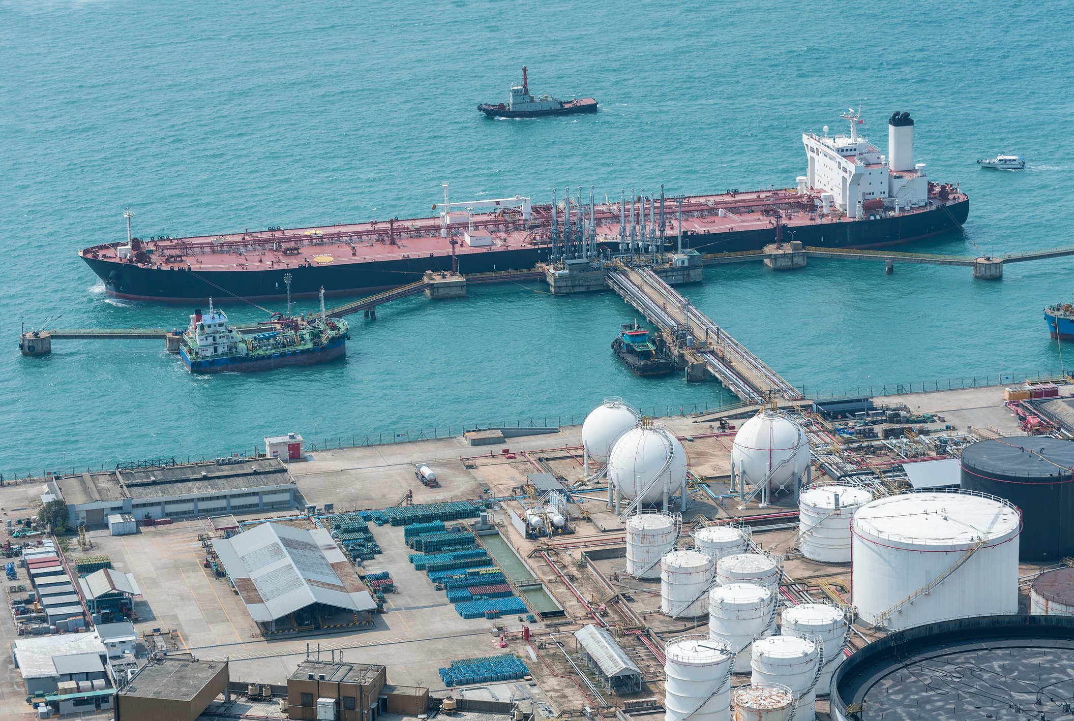 Tanker vessel at port