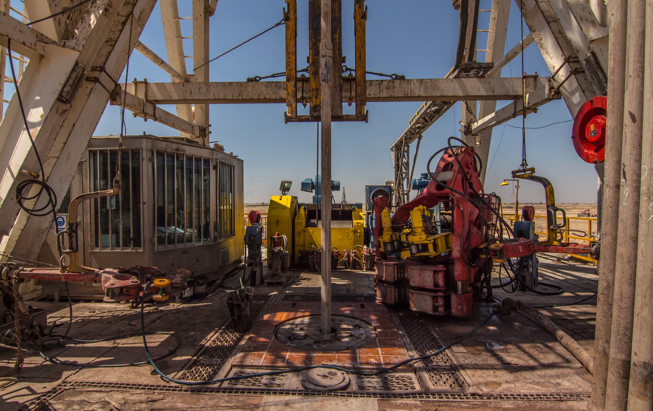 An oil rig platform drill floor.