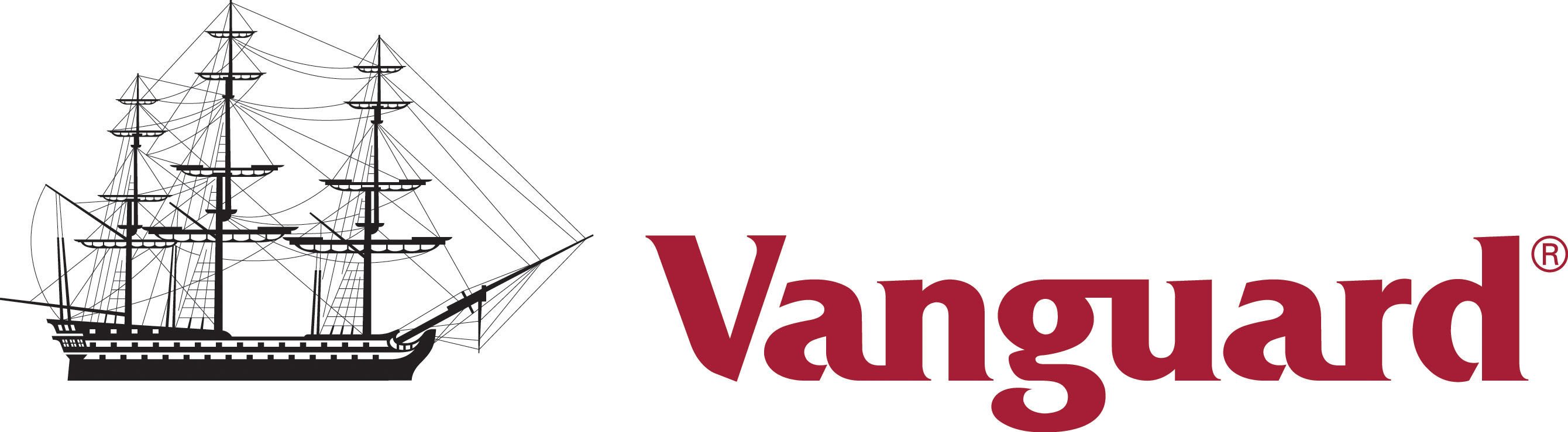 Vanguard logo with ship and corporate name.