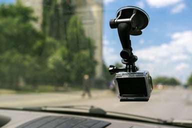 action camera on dashboard