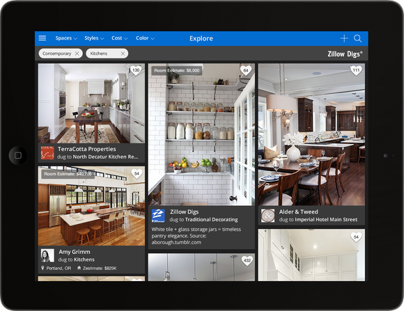 Screenshot of Zillow iPad app.