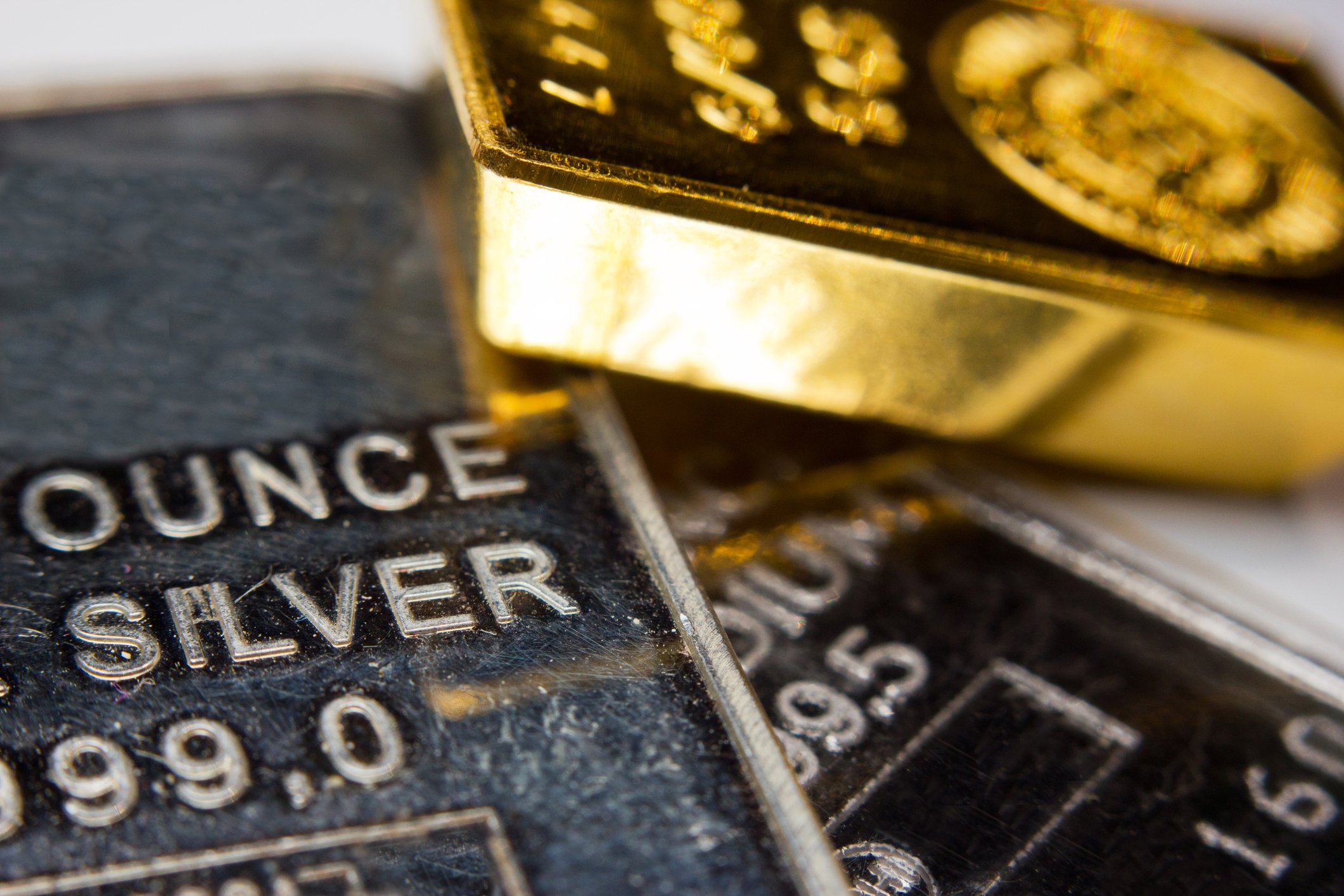 Gold and silver bars. 