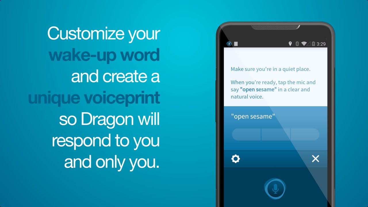 Mobile phone screenshot showing Nuance voice-print technology.