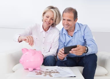 retirement savings couple piggy bank 