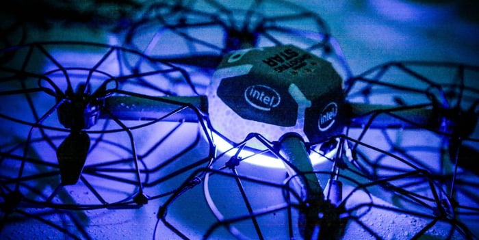 One of a fleet of Intel drones.