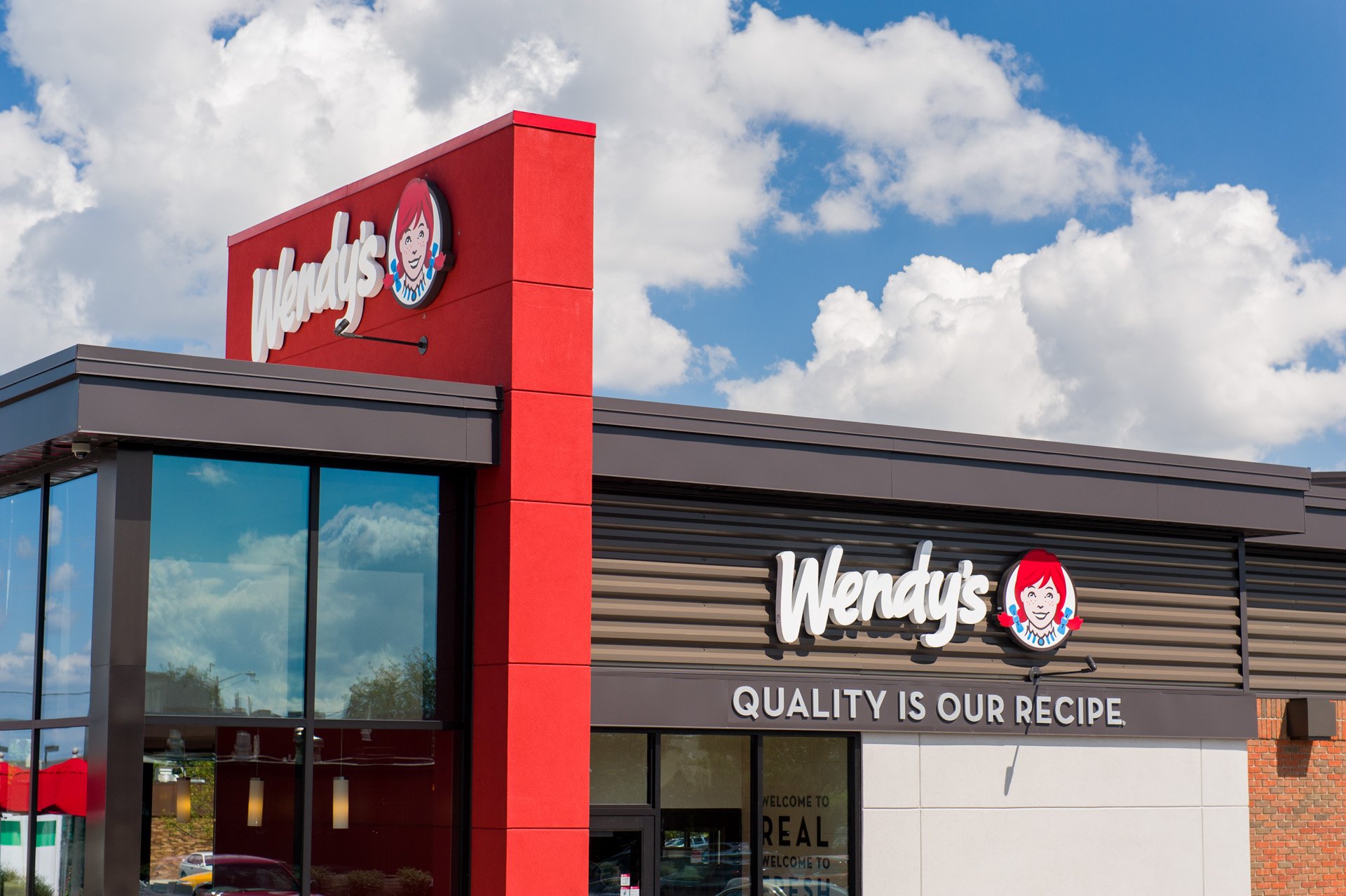 The exterior of a Wendy's restaurant