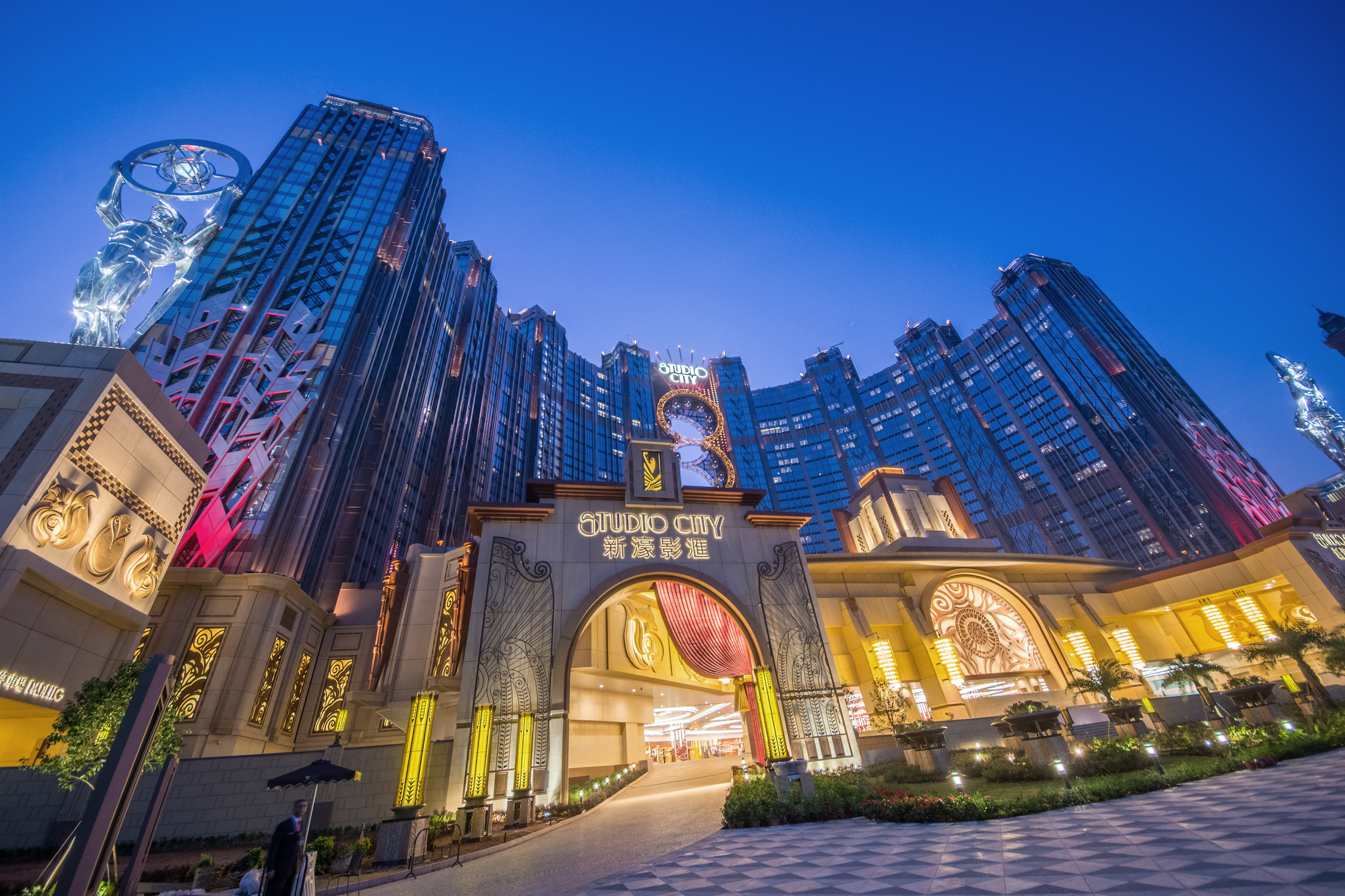 Image of the entrance to Studio City in Macau.