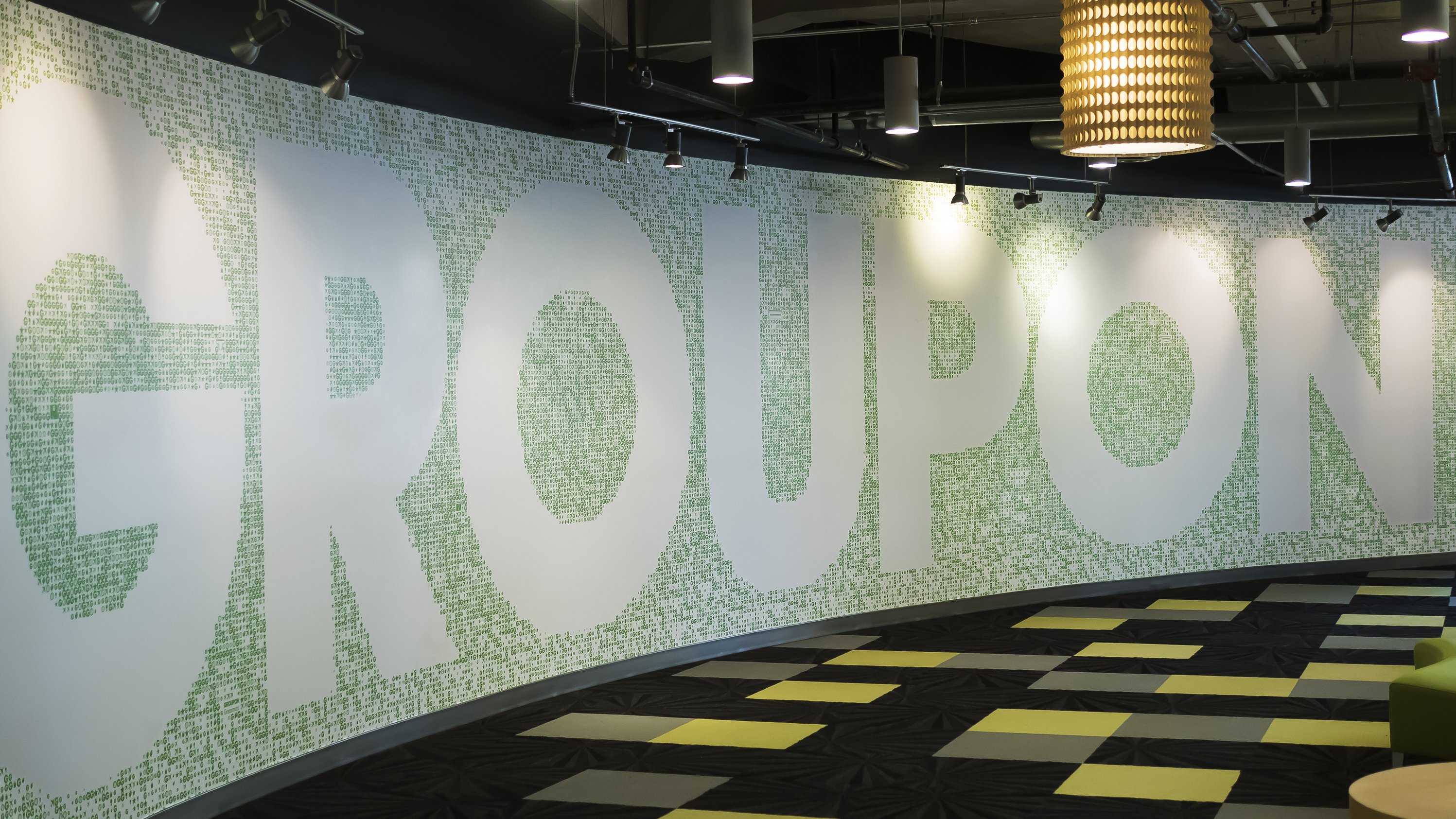 The wall at Groupon headquarters.