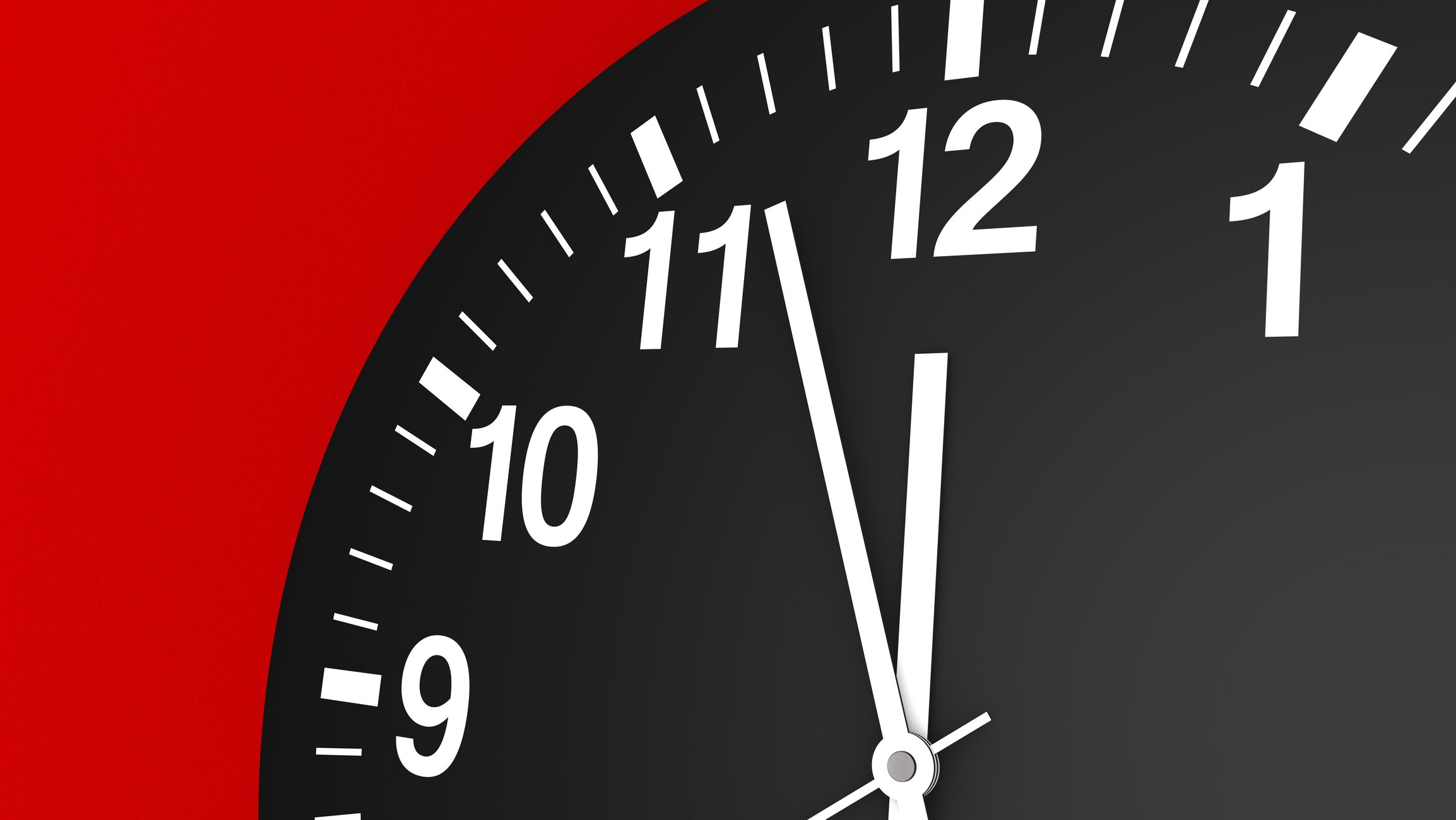 Clock ticking down to midnight