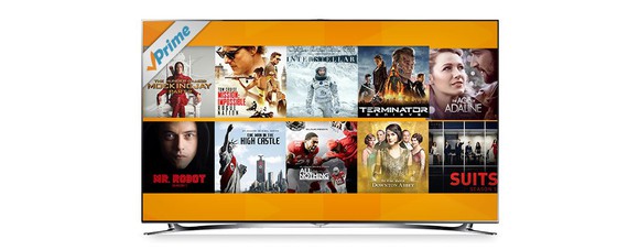 Amazon Prime Instant Video menu on a TV screen.