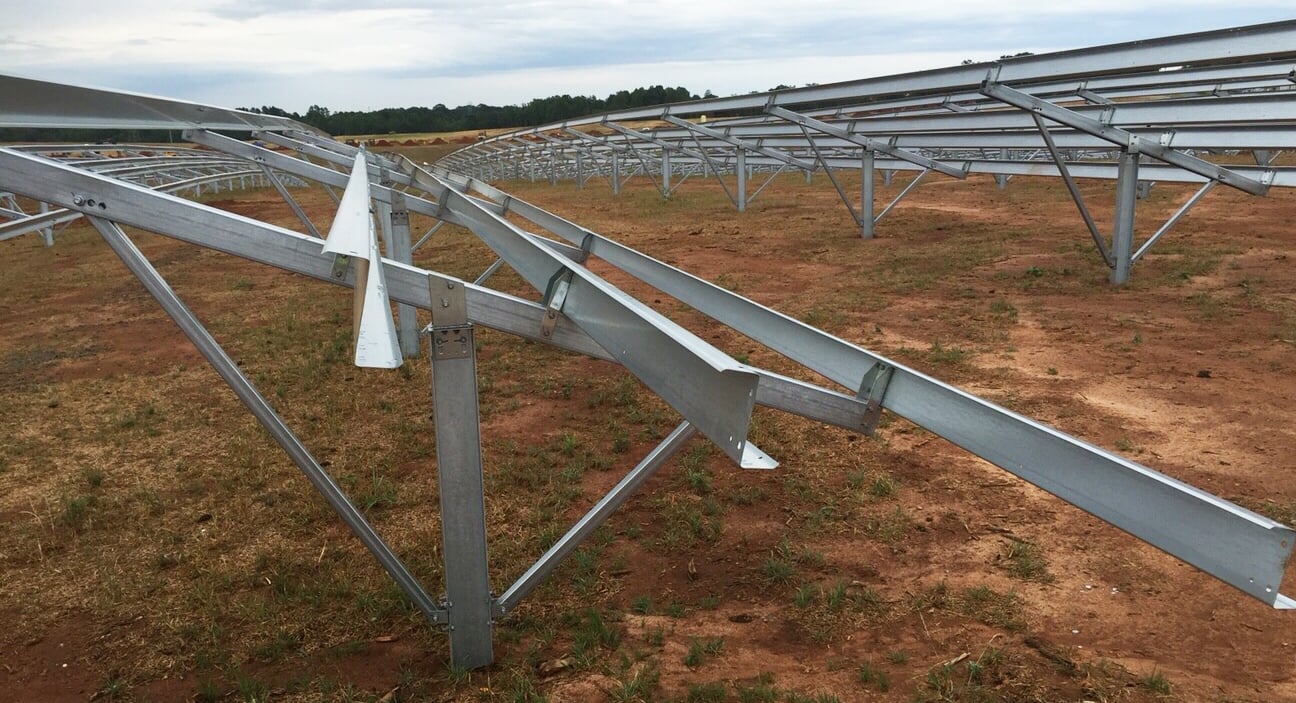 Frames into which solar panels will be inserted.