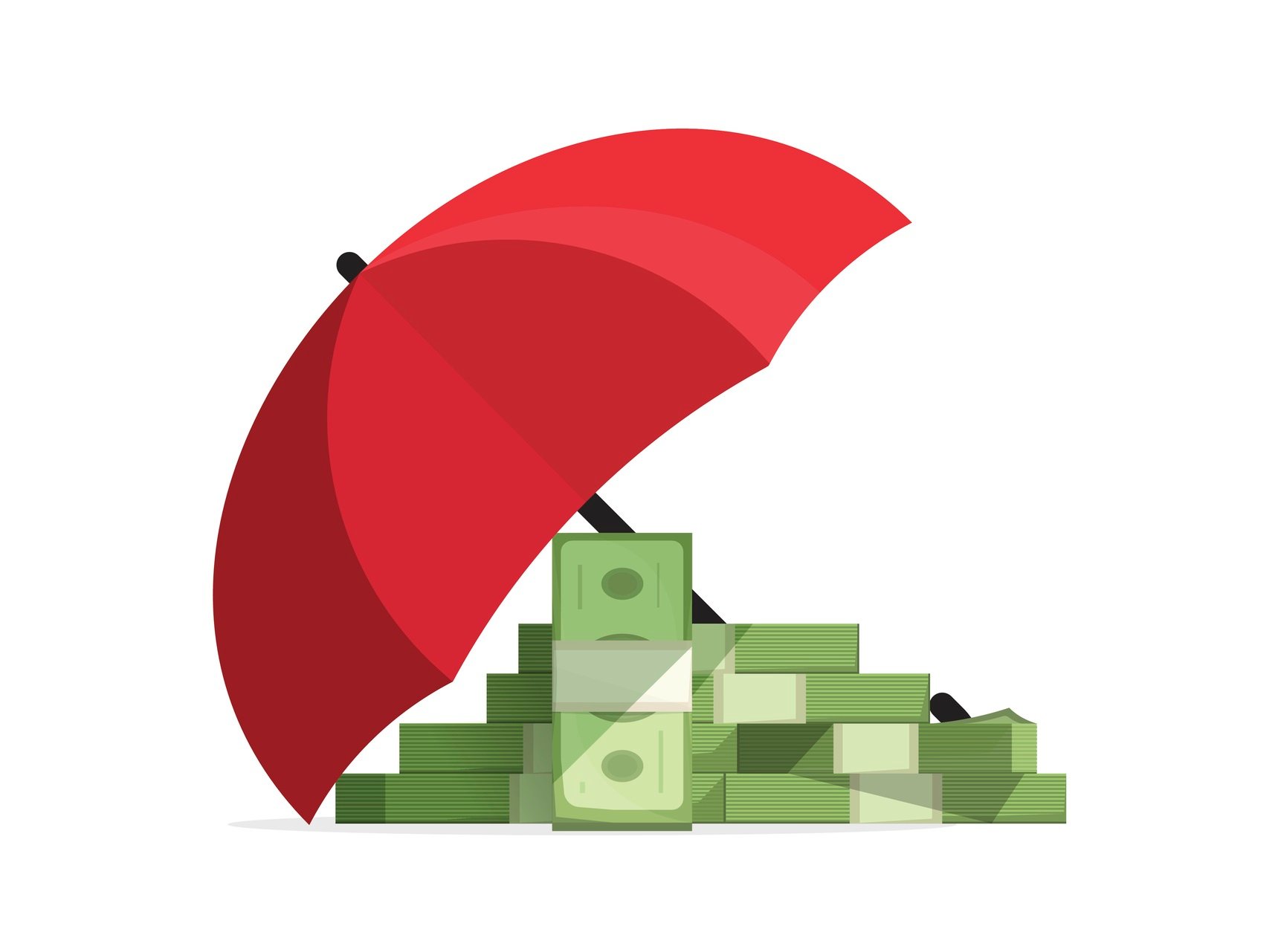 Money under an umbrella