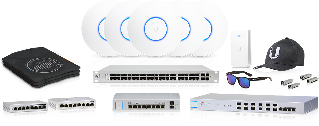 Ubiquiti access points, switches, and other gear