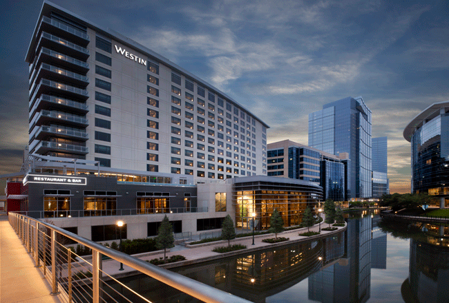 The newly completed Westin hotel at The Woodlands.
