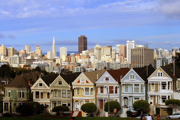 Colorful San Francisco row houses.