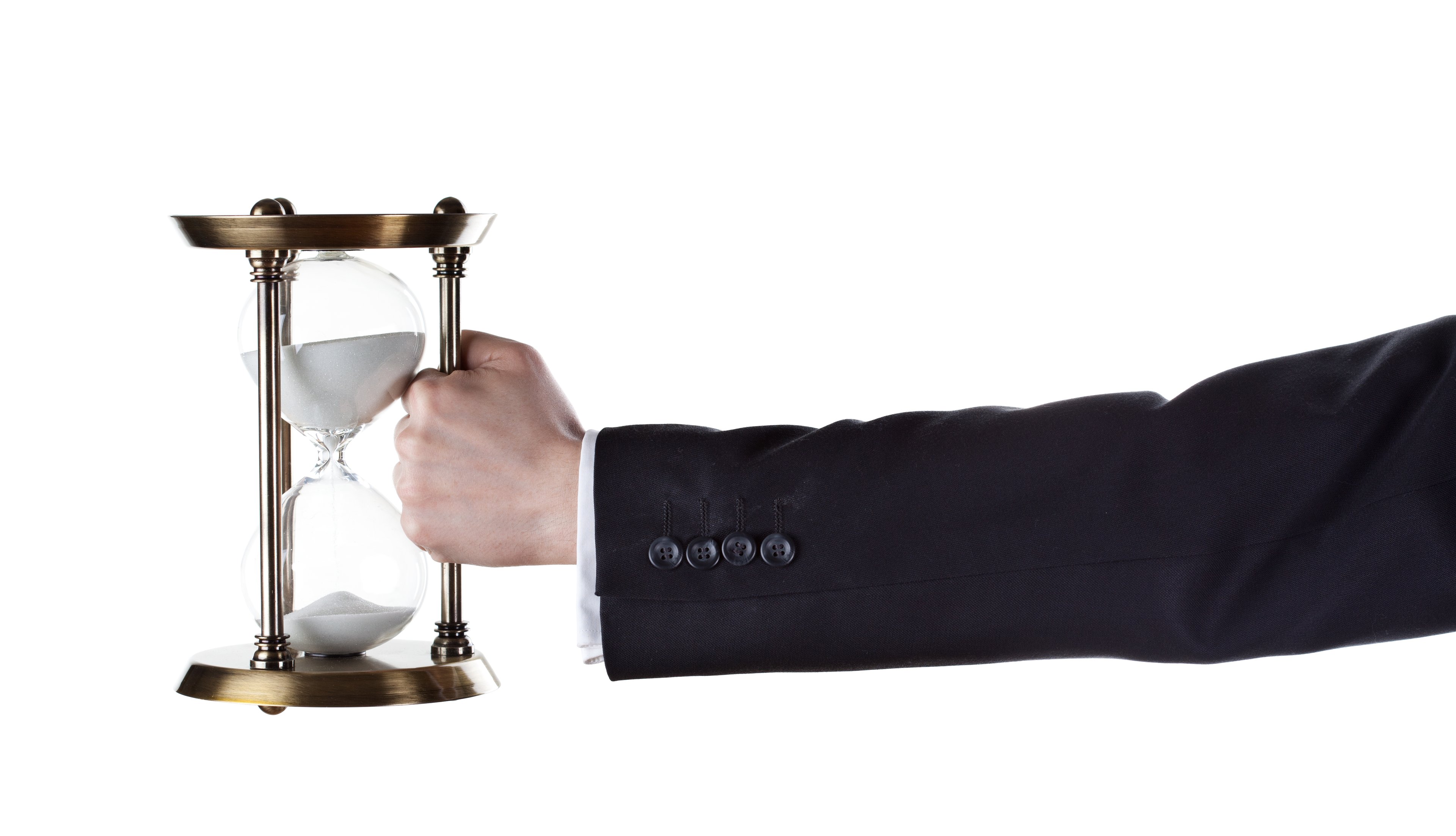 hand holding hourglass