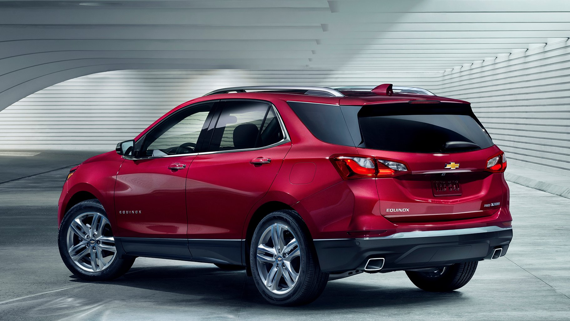A red 2018 Chevrolet Equinox. 